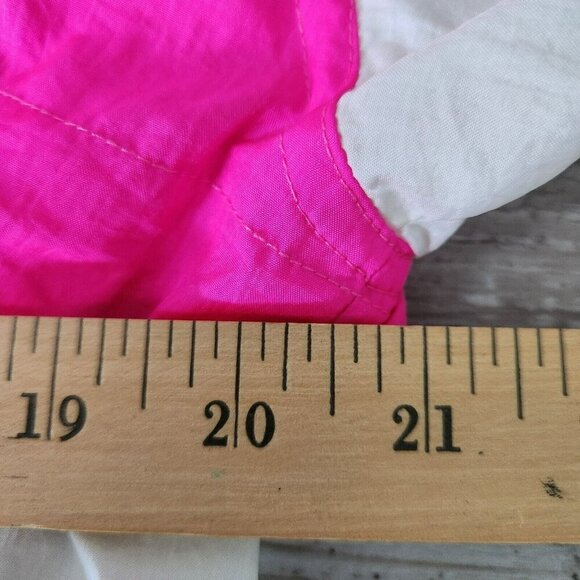 East West Vintage Jacket Large Neon Pink Long Sleeve Nylon Zip Colorful Y2k - Picture 12 of 16